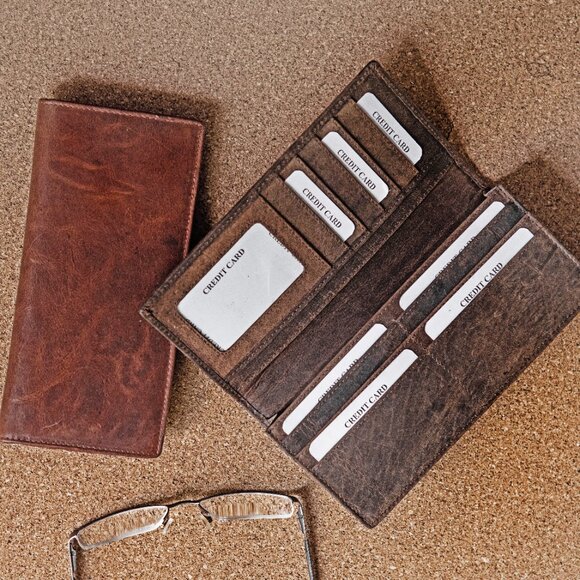 Artizanni Genuine Leather Slim Men's Tall Full Grain Vintage Wallet - Picture 7 of 8